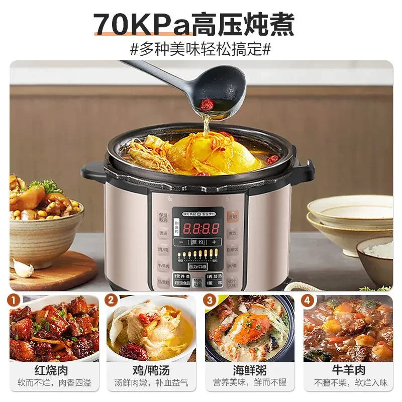 Household pressure cooker double courage large capacity intelligent multifunctional