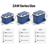 Portable Camping Dual Zone FreezeCompressor Refrigerator with Handle and Wheels for Home Car Trip