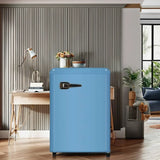 High Quality Mini Single Door Retro Fridge Small Compact Electric Refrigerator Handles Portable Hotel Outdoor Use New