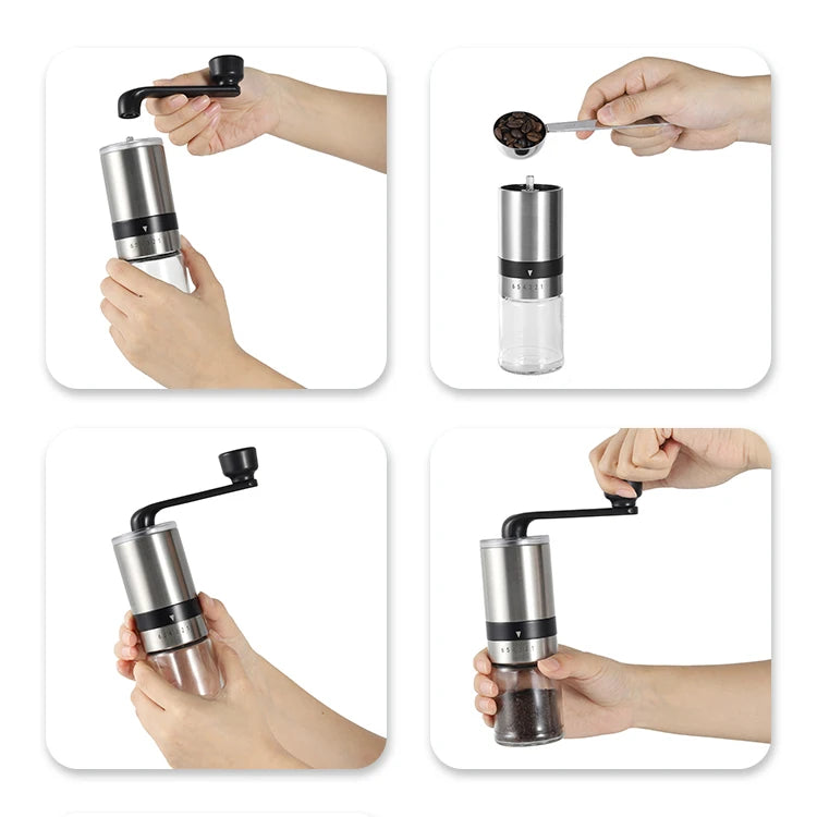 Black Color Handle Ceramic Corn hand Manual Coffee Grinder