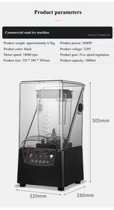 Sand Ice Machine Blender for Milkshakes 6 Blades Blender Food Processor Ice Smoothies Maker Mixer Chopper Grinder