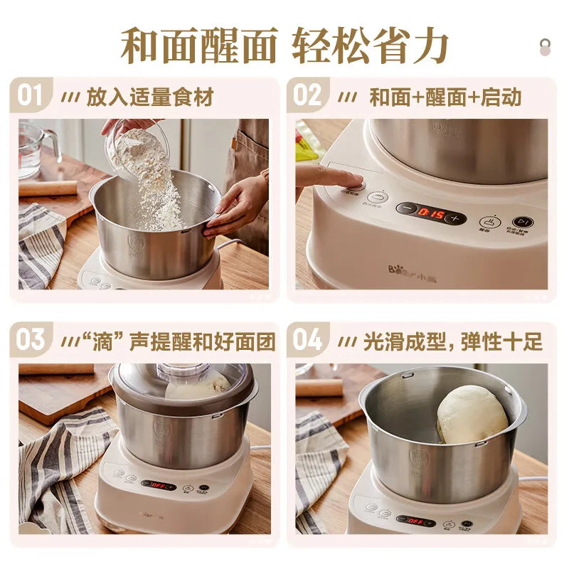 Electric Dough Mixer Household Timing Dough Kneading Machine Stand Mixer Microcomputer Control Flour Fermentation Mixer