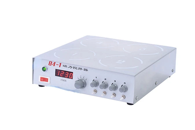 Quadruple six digital display magnetic stirrer