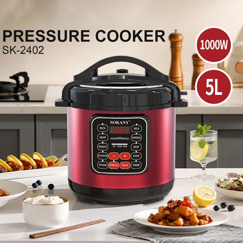 5L Electric Pressure Cooker Smart Multifunction Heater Soup Porridge Rice Heating Intelligent Electric Pressure Cookers For Home